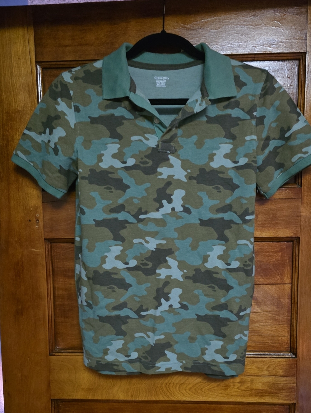 Kid's Camo Polo Shirt - Green